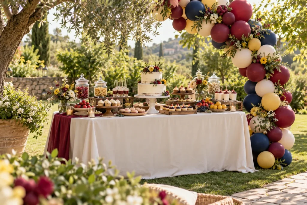 Mesas Dulces / Candy Bar · recreación visual